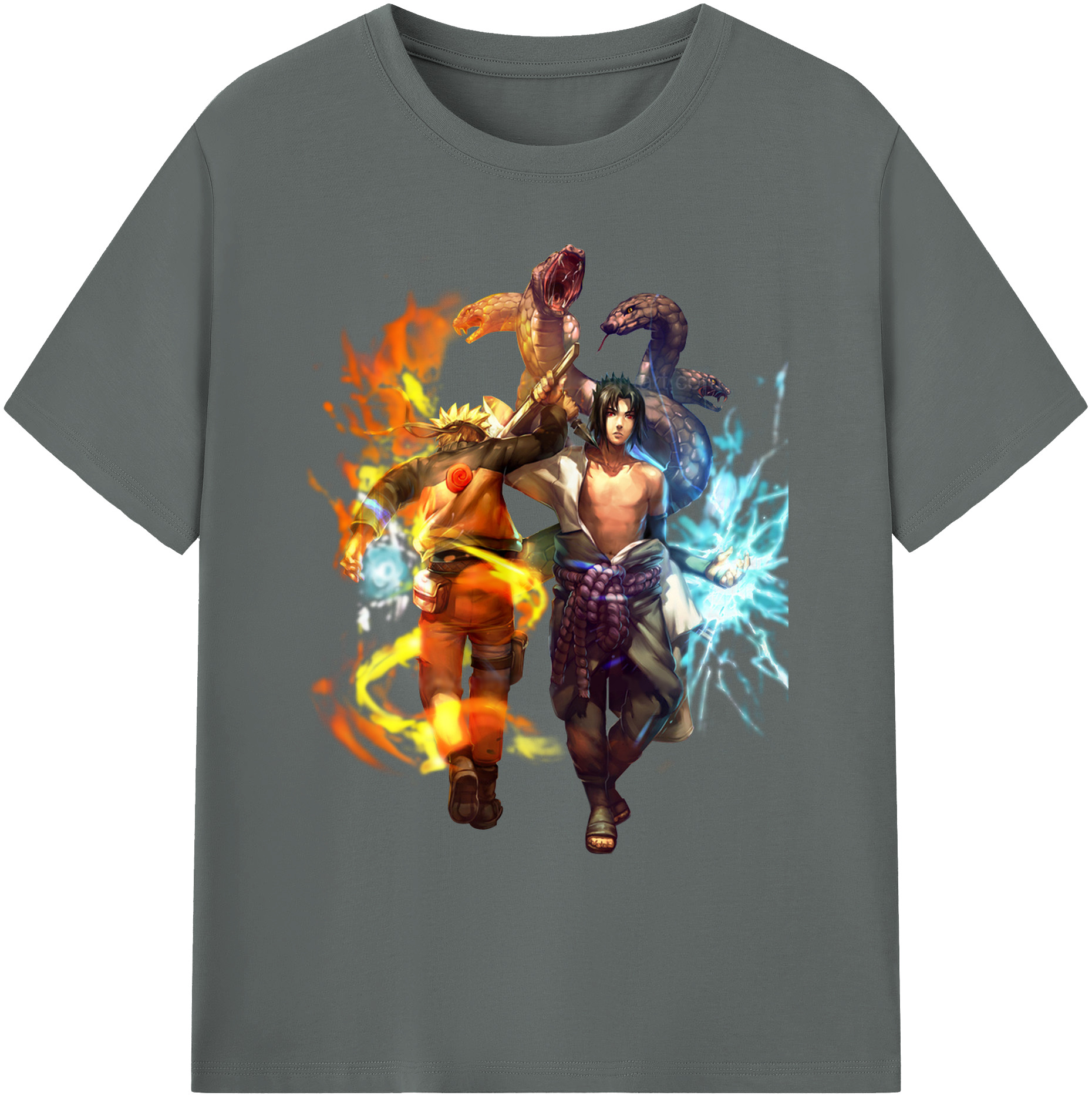 （画像用） NARUTO -ナルト- うちは サスケ Uchiha Sasuke 綿100％ メンズ半袖Tシャツ｜肌触りやわらか＆通気性